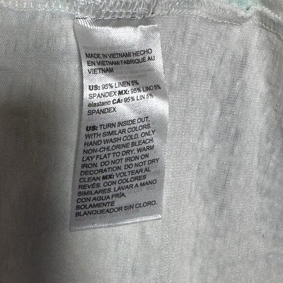 Chico's White Linen Blend Floral T Shirt White Sequin Embellished Size XL - Picture 7 of 8